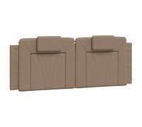 vidaXL Coussin de tête de lit Viana – Similicuir Cappuccino 120 cm, fermeture à glissière