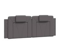 vidaXL Coussin de tête de lit Viana Gris 140 cm Similicuir