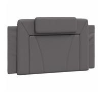 vidaXL Coussin tête de lit Viana – Oreiller de lecture simili cuir gris 100 cm, fermeture zippée