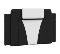 vidaXL Coussin de Tête de Lit Viana, Oreiller de Lecture avec Fermeture à Glissière, Coussin de Lecture pour Lit Chambre, Noir et Blanc 80 cm Similicuir