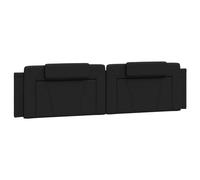 vidaXL Coussin de tête de lit noir 200 cm similicuir