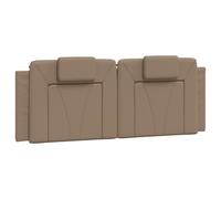 vidaXL Coussin de Tête de Lit Viana, Oreiller de Lecture avec Fermeture à Glissière, Coussin de Lecture pour Lit Chambre, Cappuccino 120 cm Similicuir