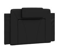 vidaXL Coussin de Tête de Lit Viana, Oreiller de Tête de Lit avec Bandes Auto-agrippantes, Coussin Rembourré Chambre à Coucher, Noir 90 cm Similicuir