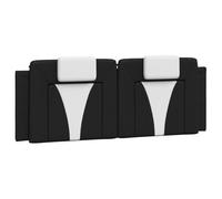 vidaXL Coussin de Tête de Lit Viana, Oreiller de Tête de Lit avec Bandes Auto-agrippantes, Coussin Rembourré Chambre à Coucher, Noir et Blanc 137 cm Similicuir