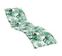 vidaXL Coussin de chaise longue 361396 – motif de feuilles, tissu Oxford, 200 x 50 x 4 cm