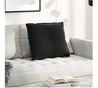 VIDAXL Coussin lombaire 60 x 50 x 19 cm en velours côtelé noir - rembourrage polyester, housse déhoussable