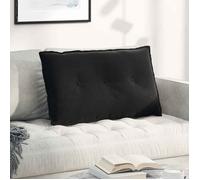 vidaXL Coussin de dos rectangulaire 80 x 50 cm noir, velours côtelé, housse amovible