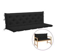 vidaXL Coussin pour balancelle Noir 180 cm Tissu