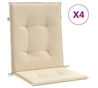 vidaXL Coussin pour chaise de jardin à dossier bas 4 pcs. Beige 100x50x3 cm