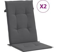 vidaXL Coussins de chaise de jardin à dossier haut lot de 2 anthracite 43177