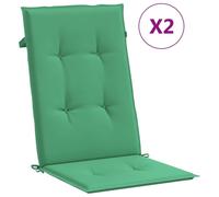 vidaXL Coussin pour chaise de jardin à haut dossier 2 pcs. Vert 120x50x3cm Tissu