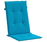 vidaXL Coussin pour chaise de jardin à haut dossier 4 pcs. Bleu 120x50x3cm Tissu