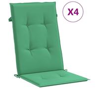 vidaXL Coussin pour chaise de jardin à haut dossier 4 pcs. Vert 120x50x3cm Tissu