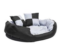 vidaXL Coussin réversible et lavable pour chien Gris et noir 85x70x20 cm