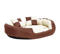Vidaxl Coussin Réversible Lavable De Chien Marron Et Crème 110x80x23cm