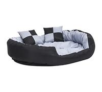 vidaXL Coussin Réversible Lavable pour Chien Gris et Noir 110x80x23 cm Canapé