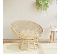 vidaXL Coussin rond 361943 Beige Ø 60 x 11 cm Tissu Oxford antidérapant rembourré