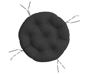vidaXL Coussin Rond Noir Ø 60 x11 cm Tissu Oxford