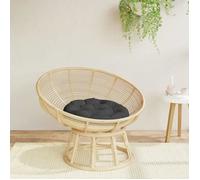 vidaXL Coussin rond noir Ø 60 x11 cm tissu oxford 361947