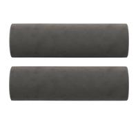 Vidaxl Coussins Dã©Coratifs 2 Pcs Gris Foncã© Ã15x50 Cm Velours
