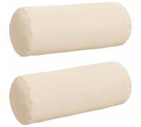 Vidaxl Coussins D'accent 2 Pcs Beige Ø 15 X 40 Cm Tissu En Microfibre