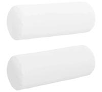 Vidaxl Coussins D'accent 2 Pcs Blanc Ø 25 X 70 Cm Tissu