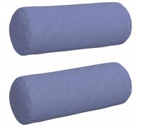 Vidaxl Coussins D'accent 2 Pcs Bleu Denim Ø 25 X 70 Cm Tissu