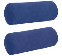 Vidaxl Coussins D'accent 2 Pcs Bleu Police Ø 15 X 40 Cm