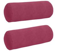 Vidaxl Coussins D'accent 2 Pcs Bordeaux Ø 25 X 70 Cm