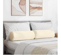 Vidaxl Coussins D'accent 2 Pcs Crème Ø 25 X 70 Cm