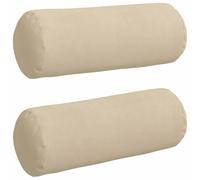Vidaxl Coussins D'accent 2 Pcs Crème Ø 25 X 70 Cm Tissu En Microfibre