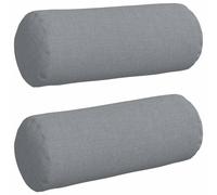 Vidaxl Coussins D'accent 2 Pcs Gris Clair Ø 15 X 40 Cm Tissu