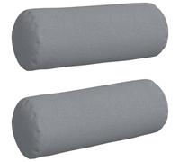 Vidaxl Coussins D'accent 2 Pcs Gris Clair Ø 25 X 70 Cm Tissu