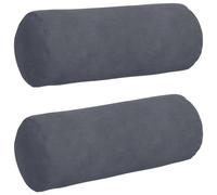 Vidaxl Coussins D'accent 2 Pcs Gris Foncé Ø 15 X 40 Cm