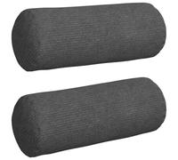 vidaXL Coussins d'accent 2 pcs Gris foncé Ø 15 x 40 cm, Coussin cylindrique Moderne Confort, Housses Amovibles, déco pour Salon, Chambre, Bureau, intérieur