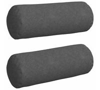 Vidaxl Coussins D'accent 2 Pcs Gris Foncé Ø 25 X 70 Cm