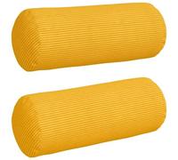Vidaxl Coussins D'accent 2 Pcs Jaune Clair Ø 15 X 40 Cm
