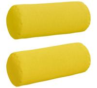 Vidaxl Coussins D'accent 2 Pcs Jaune Clair Ø 15 X 40 Cm Tissu