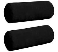 Vidaxl Coussins D'accent 2 Pcs Noir Ø 15 X 40 Cm Tissu En Microfibre