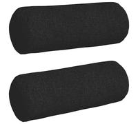Vidaxl Coussins D'accent 2 Pcs Noir Ø 25 X 70 Cm Tissu