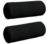 Vidaxl Coussins D'accent 2 Pcs Noir Ø 25 X 70 Cm Tissu En Microfibre