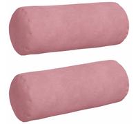 Vidaxl Coussins D'accent 2 Pcs Rose Ø 15 X 40 Cm
