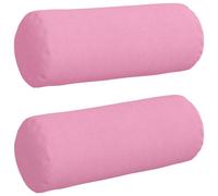 Vidaxl Coussins D'accent 2 Pcs Rose Ø 15 X 40 Cm Tissu