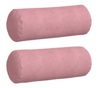 vidaXL Coussins d'accent 2 pcs Rose Ø 25 x 70 cm, Coussins cylindriques pour Le Salon, Housses Amovibles, déco Cosy, Coussin élégant, bolsters décoratifs