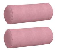 vidaXL Coussins d'accent 2 pcs Rose Ø 25 x 70 cm, Coussins cylindriques pour Le Salon, Housses Amovibles, déco Cosy, Coussin élégant, bolsters décoratifs