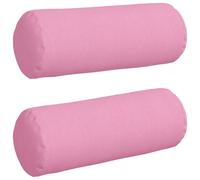Vidaxl Coussins D'accent 2 Pcs Rose Ø 25 X 70 Cm Tissu