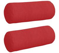 Vidaxl Coussins D'accent 2 Pcs Rouge Ø 15 X 40 Cm Tissu