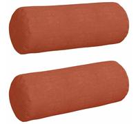 Vidaxl Coussins D'accent 2 Pcs Rouge Orange Ø 25 X 70 Cm