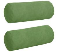 Coussins cylindriques décoratifs - vidaXL - Vert clair - Velours côtelé - 15x15x40 cm - Housses amovibles