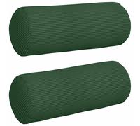 Vidaxl Coussins D'accent 2 Pcs Vert Foncé Ø 15 X 40 Cm